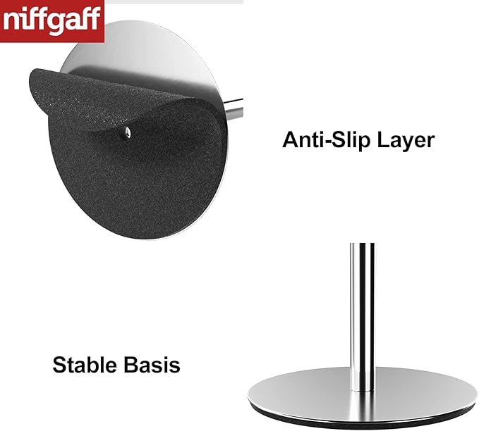 Toilet Paper Holder Stand and Dispenser for 4 Spare Rolls, Stainless Steel Free-Standing Toilet Tissue Paper Roll Storage Shelf