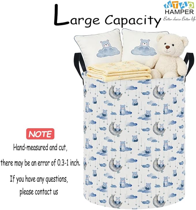 NTAOHAMPER Goody Bear Laundry Hamper,Laundry Basket,Baby Nursery Hamper,Waterproof Storage Bin,Clothes Organizer Basket,Room Decor(Goody Bear）