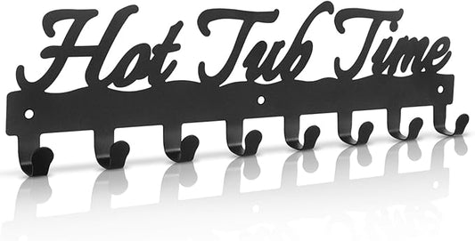 Towel Rack for Hot Tub Bathroom Towel Holder with 8 Hooks Towel Hanger Wall Mounted for Robes, Clothes, Towels - Hot Tub Accessories Outdoor