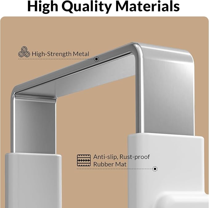 Over the Door Hanger Organizer, Heavy Duty Metal Door Hooks for Hanging, Double Hook Coat Rack with Rubber Coating, Slim Fit Towel Holder, Fits Interior Doors Up to 1 3/8"