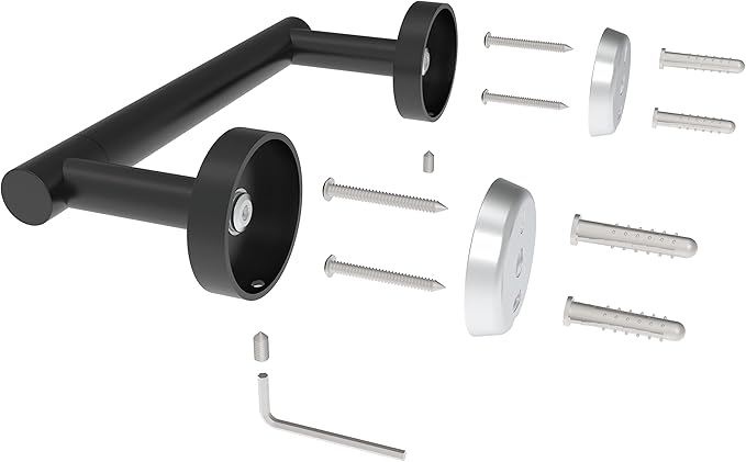RARXTR Matte Black 2 Pack Toilet Paper Holder SUS304 Stainless Steel Double Post Pivoting Toilet Paper Roll Holder Wall Mounted Toilet Tissue Holder for Commercial Bathroom RV