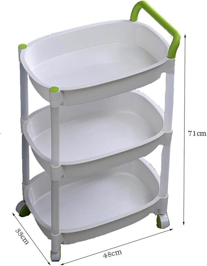ENGENDER Kitchen Storage Rack Multi-Level Storage Racks Removable Shelving Storage Units Sturdy Storage Racks with Casters Cookware Shelves(3Tier)