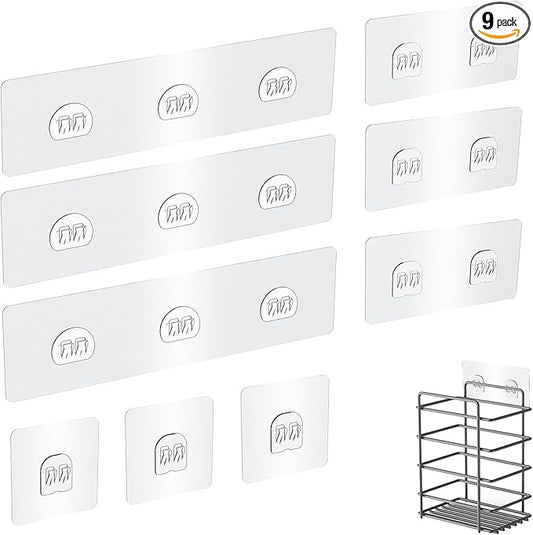 Adhesive Replacement Compatible with Eudele-3 Hooks,No Drilling, Strong Adhesive for Shower Caddy Big,9 Packs