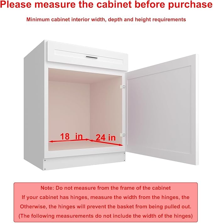 Wooden Pull out Cabinet Organizer 18" W x 21" D x 4.3" H, Heavy Duty Slide Out Drawers Pull-Out Home Organizers for Kitchen Cabinets