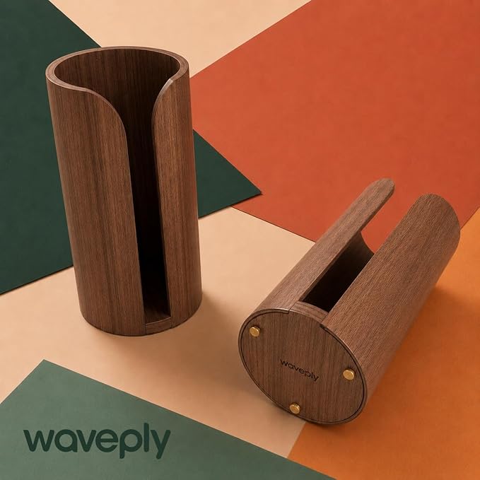 Plywood Free Standing Toilet Paper Holder. Toilet Tissue Storage Made from Wood. Compatible with Mega Rolls (Walnut)