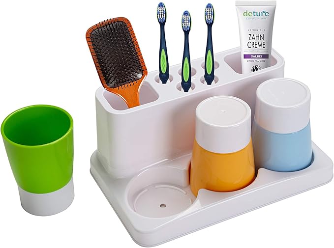Aebeky Toothbrush Holder Kids Family Set for Bathroom Storage Organizer