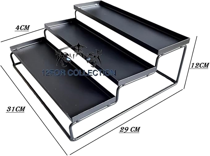 Iron Metal Heavy Duty Stand 3-Tier multistorage/Multipurpose Standing Rack for Home, Bathroom Countertop Storage Shelf, Cosmetic Organizer Holder Kitchen Spice Rack, Black