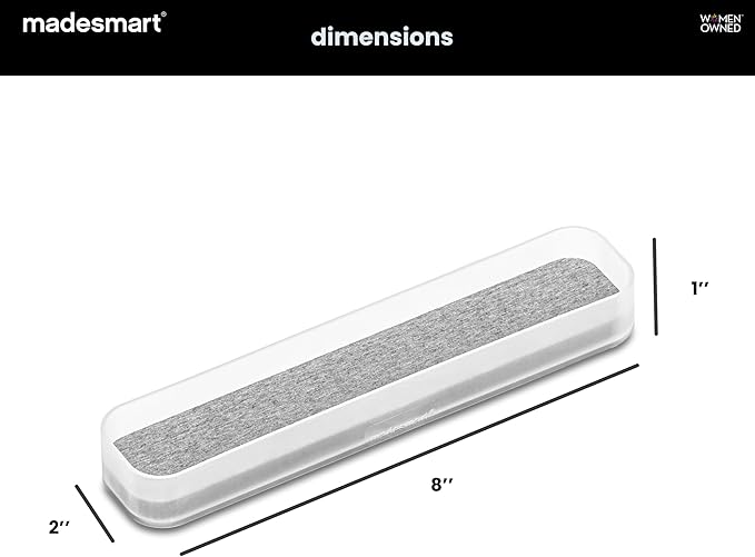 madesmart Toothbrush Tray with Drying Stone, Fast-Dry Counter Organizer for Toothbrushes, Razors, Toothpaste & Bathroom Counter Essentials, Grooming Tools & Daily Bath Items, Frost