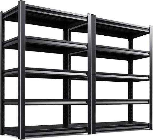 46" W Garage Shelving Units Garage Storage Shelves 5T Metal Shelf Heavy Duty Shelving Unit Adjutable Industrial Utility Shelf Storage Rack for Warehouse, Basement,72" H*46" W*20" D,2pack