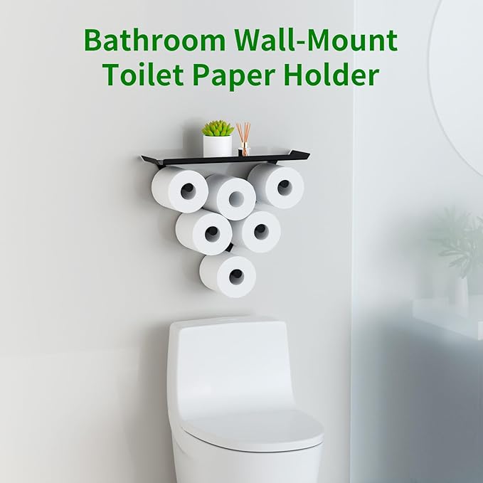 Toilet Paper Holder Rack, Funny Wall Mount Toilet Paper Storage for Extra 12 Rolls, Metal Wall Art Sculpture Bathroom Decor Tissue Holder Shelf