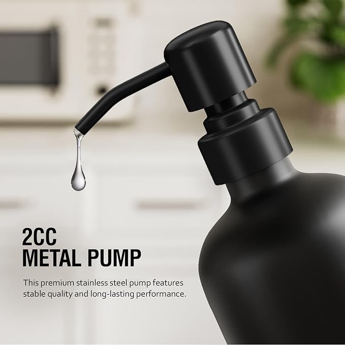 MOMEEMO Reusable Shampoo and Conditioner Bottles with Tray, Shampoo Bottles Refillable with Pump, Pump Bottles for Shampoo and Conditioner, Shower Dispenser Bottles (Black)