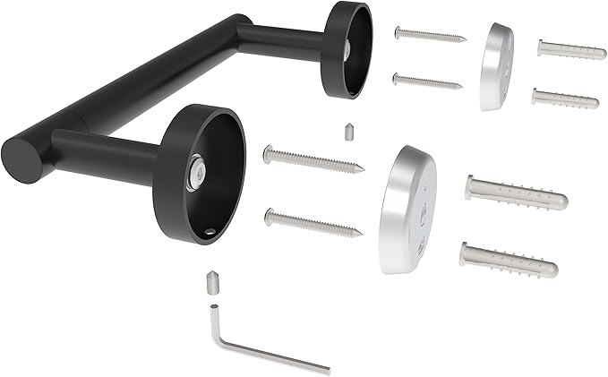 RARXTR Matte Black Toilet Paper Holder SUS304 Stainless Steel Double Post Pivoting Toilet Paper Roll Holder Wall Mounted Toilet Tissue Holder for Commercial Bathroom RV
