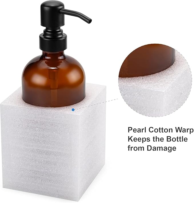 AmazerBath Amber Glass Soap Dispenser, 2 Pack Soap Dispenser Set with Stainless Steel Pump, Vintage Liquid Brown Soap Dispensers Bottle, 17 Oz Dish Soap and Hand Soap Dispensers for Bathroom Kitchen