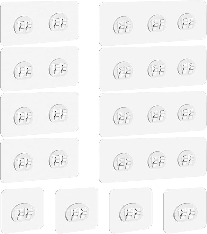 12 Pack Shower Caddy Adhesive Hooks Replacement, Shower Shelf Adhesive Replacement, Strong Adhesive Hooks for Shelves Rack Basket Holder, No Drilling