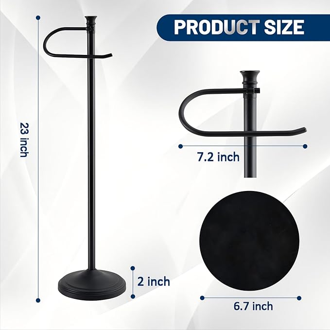 Toilet Paper Holder Free Standing,Large Rolls Capacity Toilet Paper Holders Stand for Bathroom,Stable & Rust Proof Toilet Paper Stand with Heavy Base,Free Standing Toilet Paper Holder