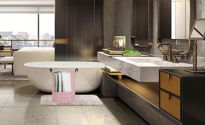 Round Laundry Hamper Storage Basket Fabric Material Storage Hamper Organization Basket, Storage Bin, Gift Box with Handles for Room