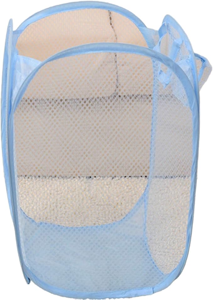 DurReus Foldable Clothes Baskets Laundry Sorters Baby Storage Bin Kids Hamper for Toys,Stray Socks,Dish Cloths,Small Garments,Sky Blue