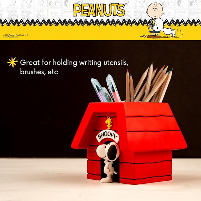 Peanuts Snoopy Toothbrush Holder - Makeup Brushes/Pens Tumbler, (Officially Licensed Product) by Franco