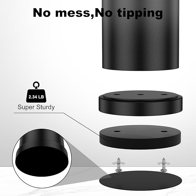 Black Toilet Brush and Holder Set，2 Pack Stainless Steel Heavy Duty Toilet Bowl Brush，Extra Long Handled Modern Toilet Cleaner Brush with Replaceable Head, Removable Inner Bowl, and Splash Protection