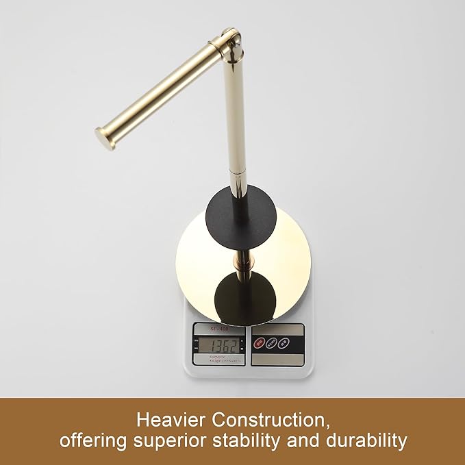 BGL Freestanding Toilet Paper Holder, Tissue Holder On Floor with Reserve Storage Paper Rolls, Roll Paper Holder Standing On Floor (Polished Gold)