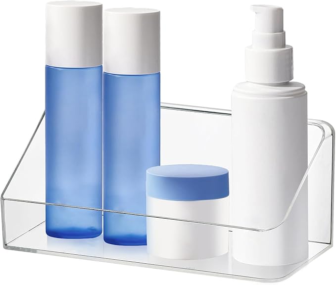 Poeland Medicine Cabinet Shelves Organizer, Wall Mounted Storage Organizer, Clear Storage Box for RV Bathroom, Bedroom, Personal Organizers (Transparent)