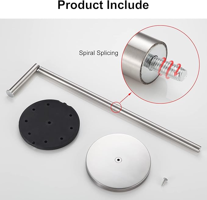 BGL Toilet Paper Holder Brushed Nickel 2 Pack Standing On Floor, Tissue Holder with Reserve Storage Paper Rolls, Free-Standing
