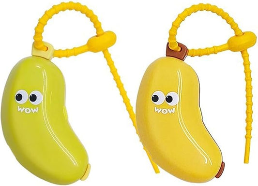 2PCS Banana Toothbrush Head Cover - Travel Toothbrush Protector with Toothpaste Case, Portable Reusable Organizer for Electric & Manual Toothbrushes, Fruit Design, Home & Travel Use