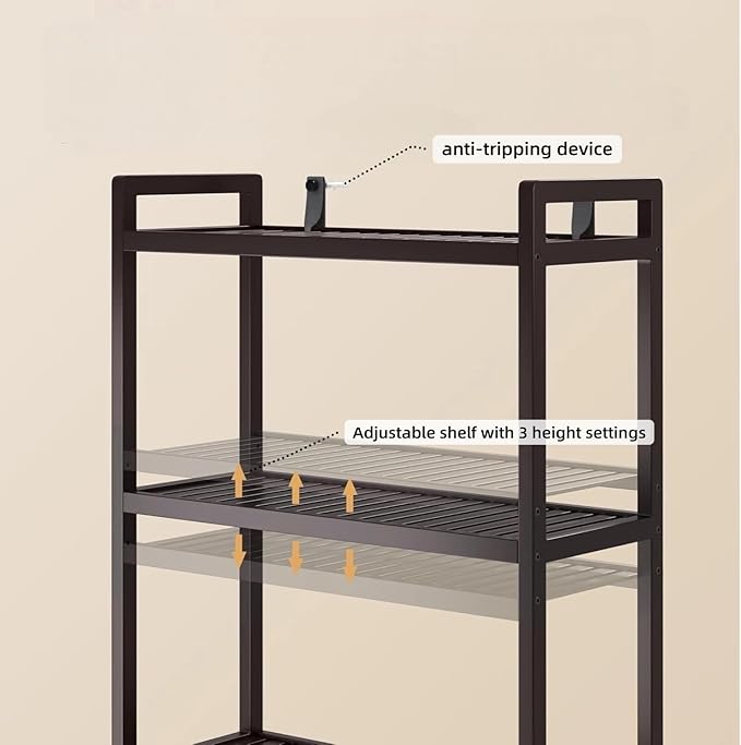 Gizoon Over The Toilet Storage, 3 Tier Bamboo Bathroom Organizer with Adjustable Shelf, Freestanding Above Toilet Stand, Bathroom Storage Shelf Rack