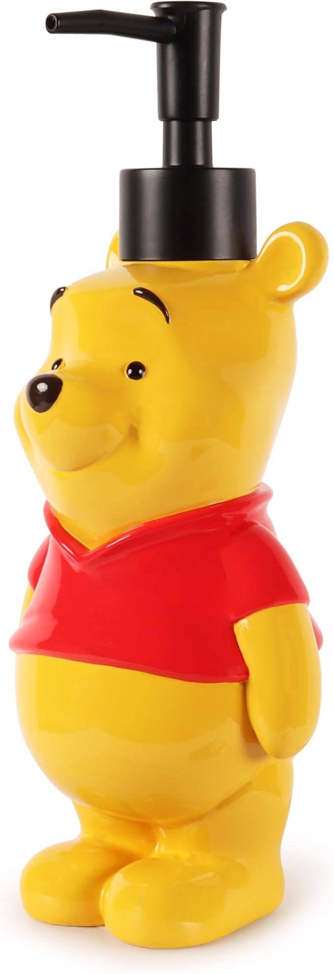 Jay Franco Kids Soap Dispenser – 8" Resin Hand Lotion Pump, Bathroom & Kitchen Decor, Official Licensed Product, Yellow - Winnie The Pooh