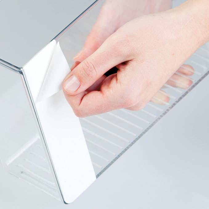 iDesign Adhesive Organizer Bin - Damage-Free Hanging for Kitchen, Bathroom, or Office - Set of 4 - Clear
