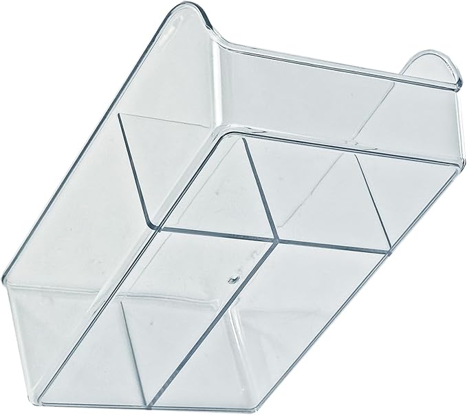 Azar Displays 556752-4PK Clear Storage Bin with Dividers Multi-Compartment Stackable Organizer for Kitchen Bathroom Pantry and Office BPA-Free Plastic (Pack of 4)