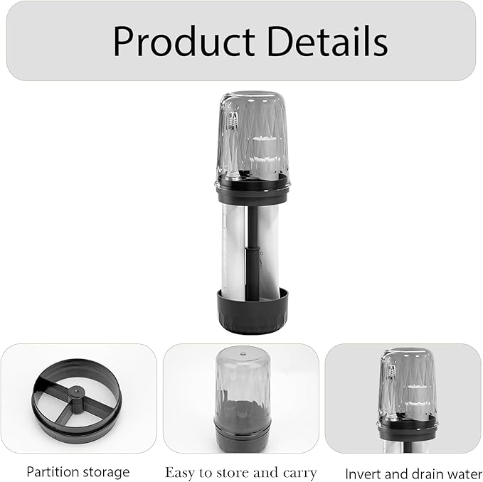 Toothbrush Holder with Tooth Brush Cups, Height Adjustable Electric Toothbrush Toothpaste Storage Stand, Countertop 3 Slots Organizer, Bathrooms Shower Accessories Storage Rack (Black)