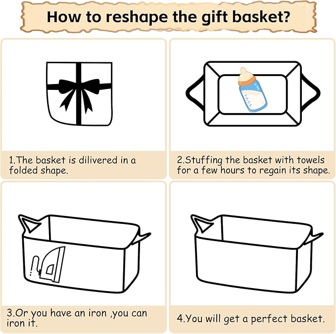 OIAHOMY Woven Basket, Gift Basket Empty with Gift Bags and Ribbons, Rope Baskets for Baby Showers, Storage Baskets with Handles for Nursery, Pet Toy Organizer- Black