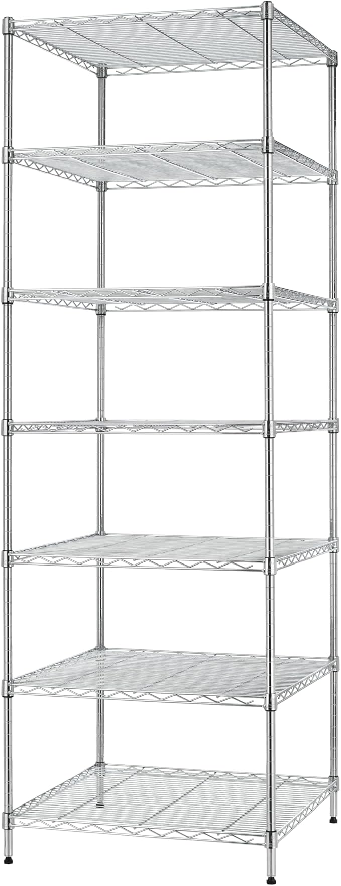 Finnhomy Heavy Duty 7 Tier Wire Shelving, 24x24x72 inches 7 Shelves Storage Rack with Thicken Steel Tube, Pantry Shelves for Storage, Adjustable Metal Shelf Unit, NSF Certified, Chrome