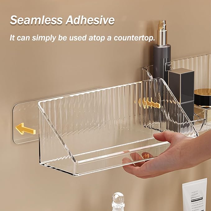 6 Pcs Medicine Cabinet Tray Organizer, Bathroom Vanity Toilet Cabinet Inside Shelves Storage Holder for Skincare Perfume Lipsticks Jewelry Brushes, Plastic Clear