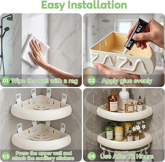 Shower Caddy Hanging, 2 Pack Never Rust Shower Organizer Hanging, Aluminum Shower Racks for Inside Shower with Hooks for Razor, Bathroom Organizers and Storage with Soap Holder, White