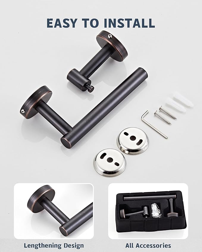 RARXTR Bronze Toilet Paper Holder SUS304 Stainless Steel Double Post Pivoting Toilet Paper Roll Holder Wall Mounted Toilet Tissue Holder for Commercial Bathroom RV Oil Rubbed Bronze