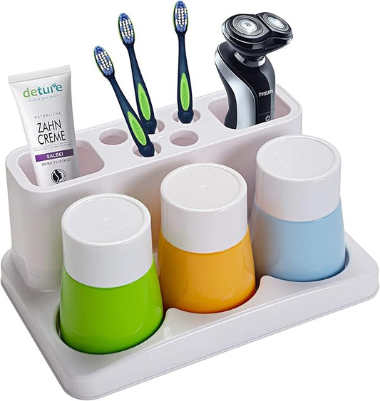 Aebeky Toothbrush Holder Kids Family Set for Bathroom Storage Organizer