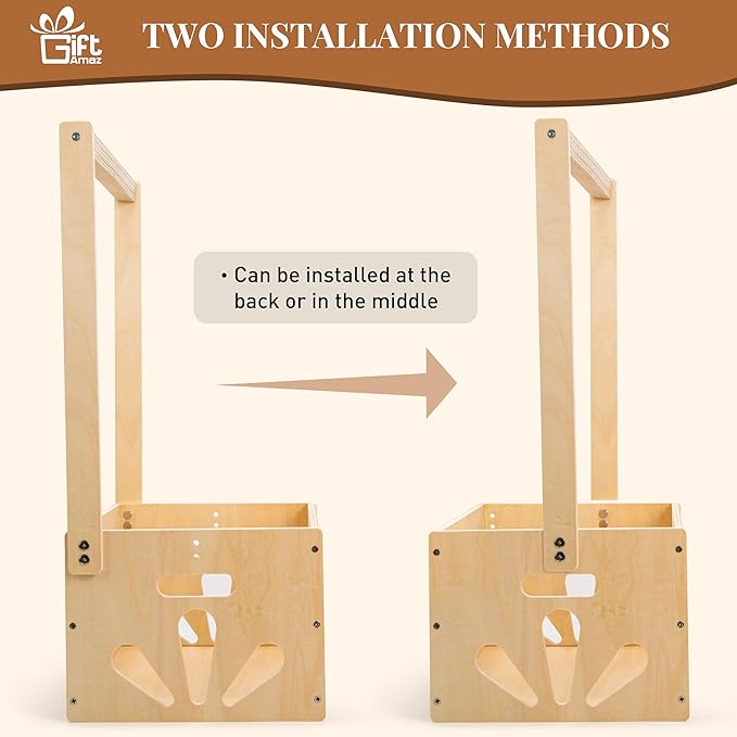 GiftAmaz Wooden Baby Shower Crate Closet, Baby Storage Crate Hamper with Handle, Basket for Baby Shower Gifts, Welcome Gift Basket for Newborn Boys Girls, Pregnancy Gifts for New Parents