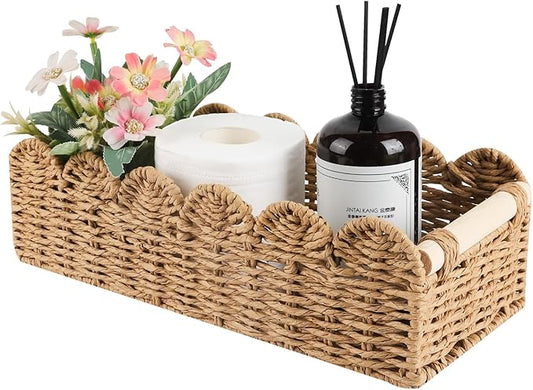 Toilet Paper Storage Baskets, Basket for Bathroom Organizers and Accessories, Decor for Toilet Tanking and Shelves