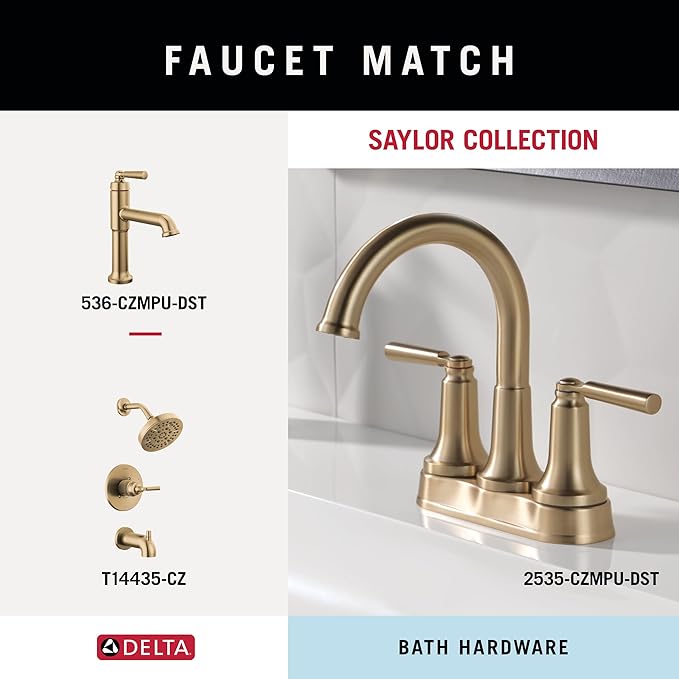 Delta Saylor (1-Pack) 8'' Towel Rack for Bathroom Champagne Bronze Towel Bar for Bathroom Wall Hand Towel Holder Rod Wall Mounted Kitchen Towel Holder 73508-CZ