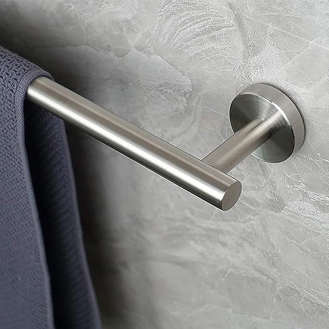 NearMoon Bath Towel Bar, Thicken Stainless Steel Shower Towel Rack Holder Wall Mounted for Bathroom, 20-lnch Overall Length-17-lnch Usable Hanging Space (1 Pack, Brushed Nickel)