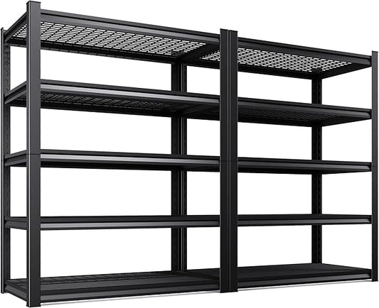 2-Pack 36''W Storage Shelves,3000LBS Garage Shelving ,Adjustable Garage Shelves ,Heavy Duty Metal Shelving, 5 Tier Utility Steel Shelf, Easy-to-install Shelving Units and Storage 71.2''x35.4''x15.7"