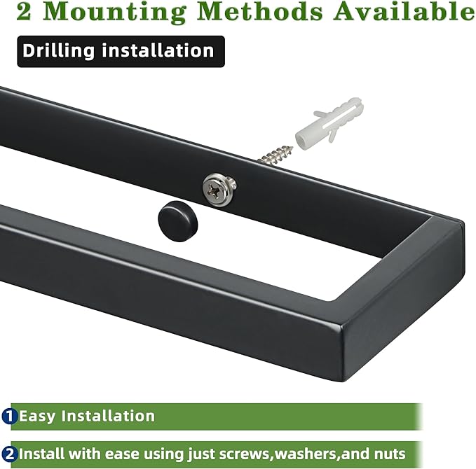 Alise 20 Inch Towel Bar,Towel Holder for Bathroom, Towel Racks for Lavatory,SUS304 Stainless Steel Hand Towel Hanger,Wall Mount Towel Rail,Matte Black