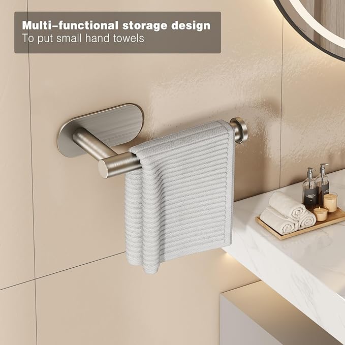 Voldra Toilet Paper Holder, Self Adhesive Toilet Paper Holder Wall Mount, SUS 304 Stainless Steel Toilet Tissue Roll Holder No Drilling for Bathroom Porta Papel de Baño (Brushed Nickel, Classic)