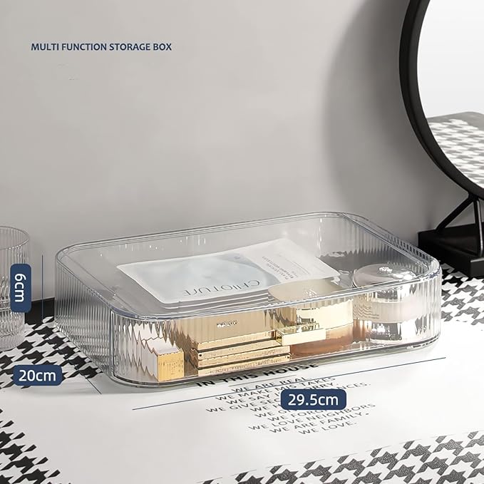 Stackable Clear Plastic Organizer Drawer | Organize Eyeshadow Palettes, Cosmetics, and Beauty Supplies on a Vanity