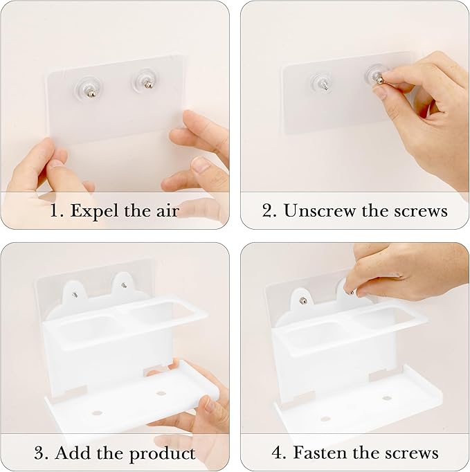 2Pack Electric Toothbrush Holder Wall Mounted, Electric Toothbrush Cord Organizer Holds 2 Chargers, Self Adhesive Electric Toothbrush Stand for Bathroom, Medicine Cabinet, Dorm(White)