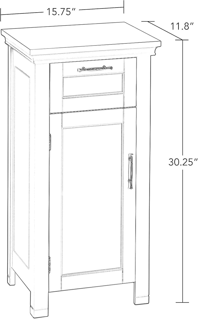 RiverRidge 06-076 Home Somerset Collection Single Door Floor Cabinet, Gray, No Size,Grey