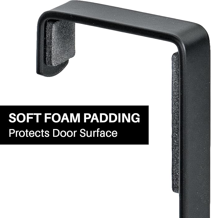 LYNK Professional® Home™ Over the Door Hooks - 9 Hook – Over the Door Coat Rack - Over the Door Hanger - Hanging Towels or Clothes - Bathroom, Bedroom, Laundry Room - Lifetime Ltd. Warranty, Black