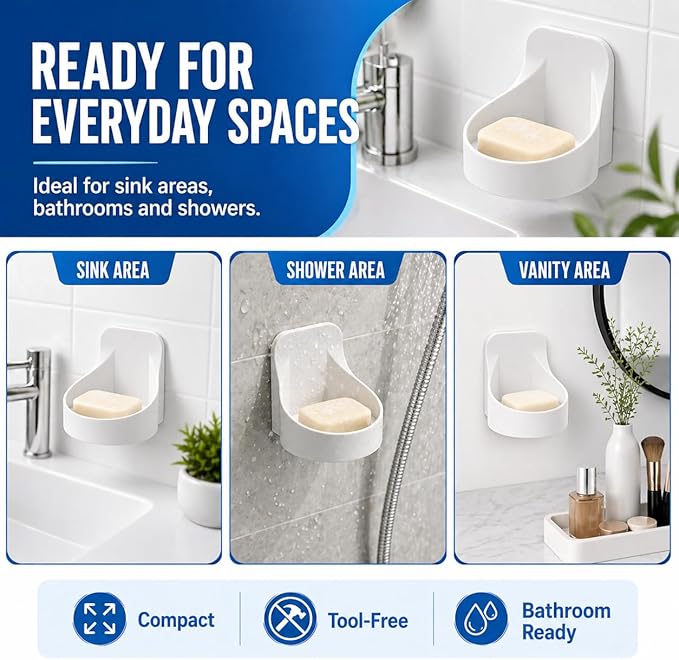 Adhesive Plastic Round Floating Wall Shelf, Wall Mounted Cup Holder Shower Organizer Bottle Racks